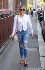 LYDIA BRIGHT in Ripped Jeans Out in London 06/15/2017