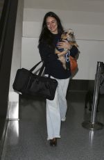 MADELEINE STOWE with Her Dog at LAX Airport in Los Angeles 05/31/2017