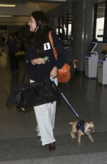 MADELEINE STOWE with Her Dog at LAX Airport in Los Angeles 05/31/2017