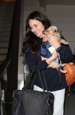 MADELEINE STOWE with Her Dog at LAX Airport in Los Angeles 05/31/2017