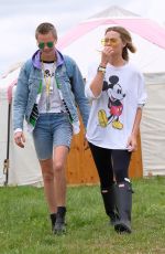 MARGOT ROBBIE and CARA DELEVINGNE at Glastonbury Festival 06/24/2017