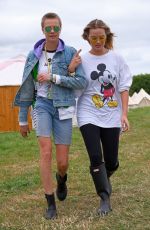 MARGOT ROBBIE and CARA DELEVINGNE at Glastonbury Festival 06/24/2017