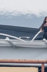 MEGAN FOX Filming on a Rooftop in Los Angeles 05/31/2017