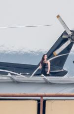 MEGAN FOX Filming on a Rooftop in Los Angeles 05/31/2017