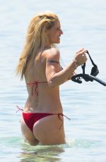 MICHELLE HUNZIKER in Bikini at a Beach in Varigotti 06/10/2017