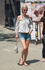NICKY HILTON in Denim Shorts Out in New York 06/22/2017