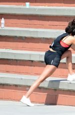 NINA DOBREV Shooting a Video for New Reebok Fitness Collection in Venice 06/28/2017