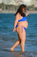 Pregnant CHANELLE HAYES in Bikini at a Beach in Majorca 06/25/2017