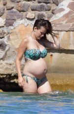 Pregnant PRINCESS SOFIA OF SWEDEN in Bikini on the Beach in St. Tropez 06/25/2017