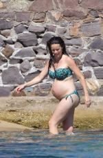 Pregnant PRINCESS SOFIA OF SWEDEN in Bikini on the Beach in St. Tropez 06/25/2017