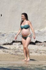 Pregnant PRINCESS SOFIA OF SWEDEN in Bikini on the Beach in St. Tropez 06/25/2017