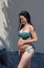 Pregnant PRINCESS SOFIA OF SWEDEN in Bikini on the Beach in St. Tropez 06/25/2017
