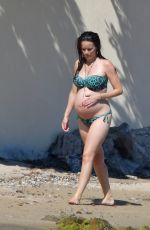 Pregnant PRINCESS SOFIA OF SWEDEN in Bikini on the Beach in St. Tropez 06/25/2017