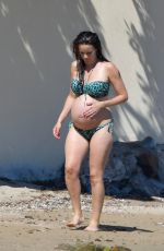 Pregnant PRINCESS SOFIA OF SWEDEN in Bikini on the Beach in St. Tropez 06/25/2017