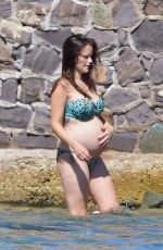 Pregnant PRINCESS SOFIA OF SWEDEN in Bikini on the Beach in St. Tropez 06/25/2017