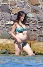 Pregnant PRINCESS SOFIA OF SWEDEN in Bikini on the Beach in St. Tropez 06/25/2017