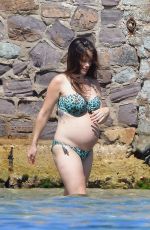 Pregnant PRINCESS SOFIA OF SWEDEN in Bikini on the Beach in St. Tropez 06/25/2017