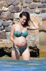 Pregnant PRINCESS SOFIA OF SWEDEN in Bikini on the Beach in St. Tropez 06/25/2017