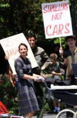 RACHEL BROSNAHAN on the Set of The Marvelous Mrs. Maisel in New York 06/12/2017