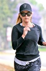 REESE WITHERSPOON Out Jogging in Brentwood 06/05/2017