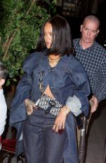 RIHANNA Out for Dinner at Ferdi in Paris 06/16/2017