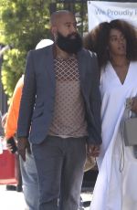 SOLANGE KNOWLES Arrives at Gracias Madre Restaurant in West Hollywood 06/14/2017