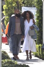 SOLANGE KNOWLES Arrives at Gracias Madre Restaurant in West Hollywood 06/14/2017