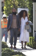 SOLANGE KNOWLES Arrives at Gracias Madre Restaurant in West Hollywood 06/14/2017
