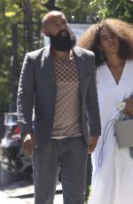 SOLANGE KNOWLES Arrives at Gracias Madre Restaurant in West Hollywood 06/14/2017