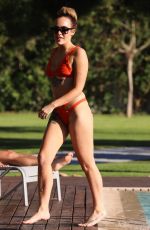 STEPHANIE DAVIS in Bikini at a Pool in Tenerife 06/14/2017