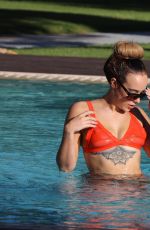 STEPHANIE DAVIS in Bikini at a Pool in Tenerife 06/14/2017