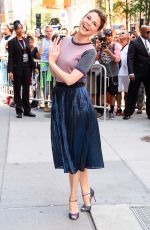 SUTTON FOSTER Arrives at AOL Studio in New York 06/27/2017