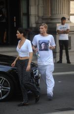 TAHNEE ATKINSON and Jordan Barrett Out Shopping in Milan 06/17/2017