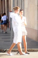 TAHNEE ATKINSON and Jordan Barrett Out Shopping in Milan 06/17/2017