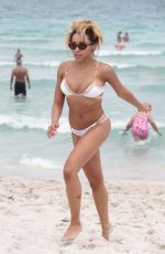 TINASHE in White Bikini on the Beach in Miami 06/10/2017