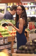 ZOE SALDANA Out Shopping  at Whole Foods in Beverly Hills 06/27/2017