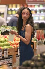 ZOE SALDANA Out Shopping  at Whole Foods in Beverly Hills 06/27/2017