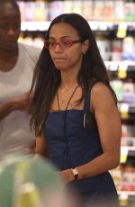 ZOE SALDANA Out Shopping  at Whole Foods in Beverly Hills 06/27/2017