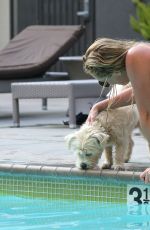 AISLEYNE HORGAN WALLACE in Swimsuit at a Pool in Los Angeles 06/30/2017