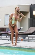 AISLEYNE HORGAN WALLACE in Swimsuit at a Pool in Los Angeles 06/30/2017