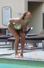 AISLEYNE HORGAN WALLACE in Swimsuit at a Pool in Los Angeles 06/30/2017