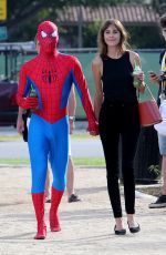 ALEXA CHUNG with Spider-man in a Red 