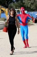 ALEXA CHUNG with Spider-man in a Red 