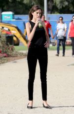 ALEXA CHUNG with Spider-man in a Red 