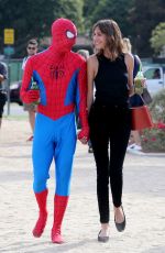 ALEXA CHUNG with Spider-man in a Red 