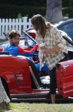 ALEXA CHUNG with Spider-man in a Red 