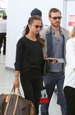 ALICIA VIKANDER and Michael Fassbender Departing from Toronto Pearson International Airport 07/17/2017