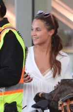 ALICIA VIKANDER Arrives at Airport in Toronto 07/15/2017