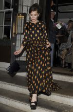 ANNA FRIEL Leaves Mayfairs 34 Restaurant in London 07/18/2017