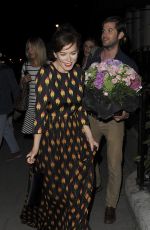 ANNA FRIEL Leaves Mayfairs 34 Restaurant in London 07/18/2017